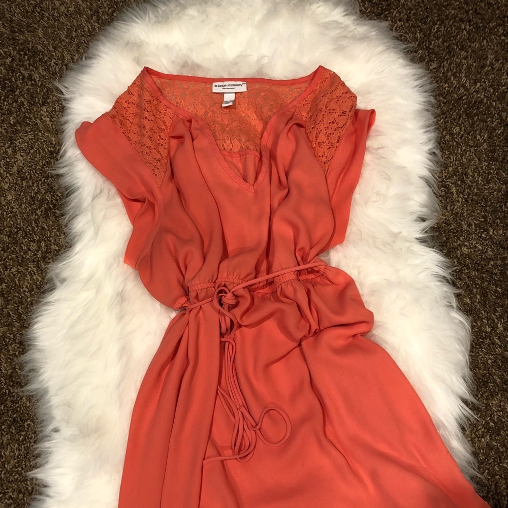 Coral maternity blouse